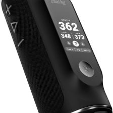 Blue Tees Golf Player+ GPS Speaker with Touch Screen Display, 10+ Hours Battery, 40,000+ Courses, Visual + Audible Distance, Hazard Distance - IPX7 Waterproof (Black)