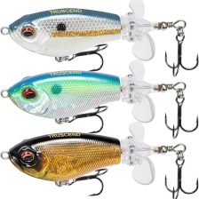 TRUSCEND PoPobait Plopper with BKK Hooks, Top Water Fishing Lures for Bass Walleye Pike Catfish Musky Perch, Floating Lure for Freshwater or Saltwater, Amazing Teasers Fishing Gifts for Family Fishing